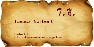 Tavasz Norbert névjegykártya